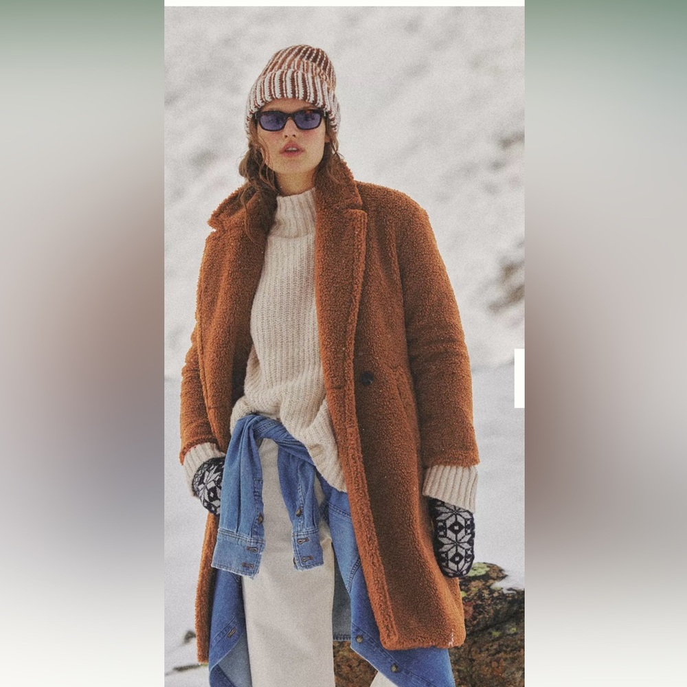 NWOT Maeve by Anthropologie Teddy Coat Medium